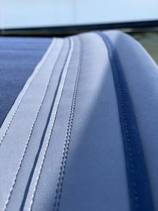 Serge Ferrari Stamskin Top Chafing Patch and Doger Zipper Cover, Sunbrella Navy - Rock Hall, MD