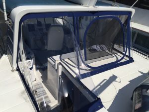 Bestway 42 combo flybridge / companion way enclosure. Option roll down screen and roll up. window for easy aft deck access. - Rock Hall, Md